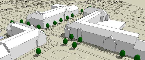 Schematisch 3D model gebouwen