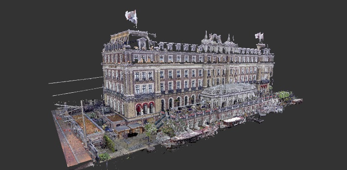 3Dscan-amstel-hotel-amsterdam gekleurde 3D laserscan van het Amstelhotel te Amsterdam voor restauratie