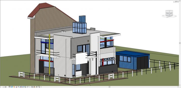3D model Revit Rietveld Schröderhuis