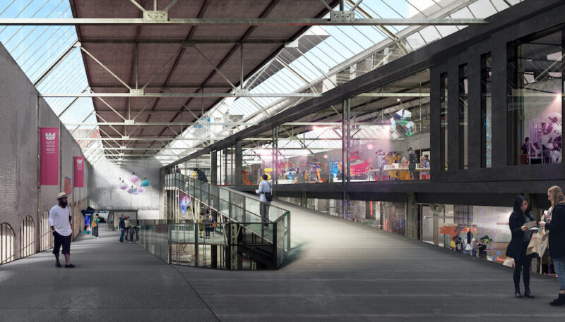 Ontwerp van de herbestemming van de voormalige garage op het VDMA terrein, Eindhoven